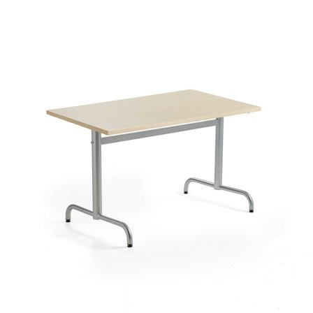 Tisch PLURAL, 1200x800x720 mm, HPL-Platte, Birke, silber
