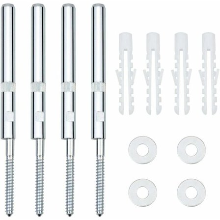 Sett med 4 Skjulte Flytende Hyllebraketter med Skruer for Tyngre Vegghylle (185mm)