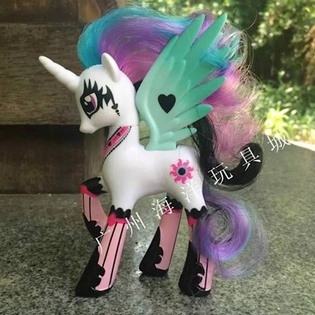 Ekte tegneserie My Little Pony Anime Figurer Twilight Sparkle Rainbow Fluttershy Pinkie Pie Rarity Pony Modell Leke Gave