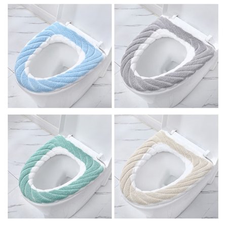 Toiletsædebetræk Sæt med 4, Blødt og varmt badeværelsespude, Var