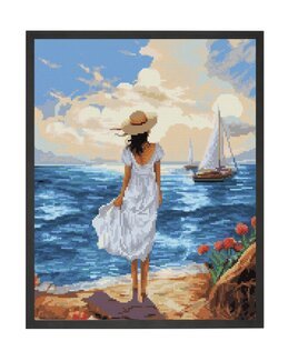 Diamond painting Mädchen am Strand - Art City