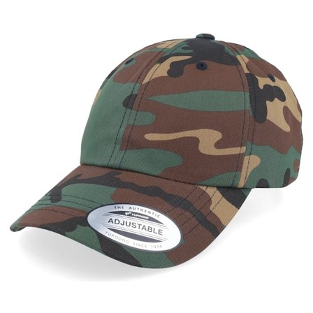 Yupoong - Camo unconstructed Czapka Z Daszkiem - Green Camo Dad Cap @ Hatstore