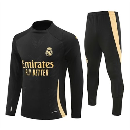 Real Madrid Marseille Atletico Man Utd Man City Portugal Pitkähihainen Jalkapallo Verryttelypuku Musta Kulta Black and gold [Pelaajaversio]-FD-
