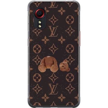 Kompatibel Mobilcover til Samsung Samsung Galaxy Xcover 5 Luksuriøst monogrammønster med knust bamse i mørk modeæstetik