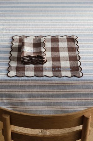 Jotex - Serviett 4-pakning Brun/naturhvit - CARLY - Kjøp Servietter hos Jotex