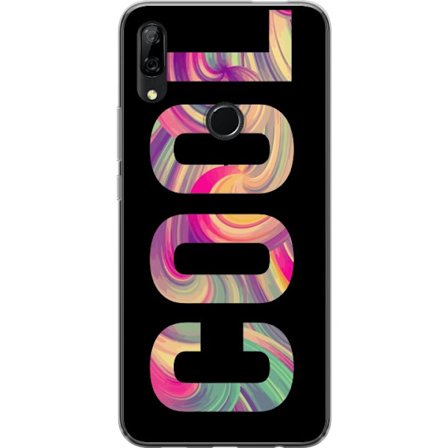 Yhteensopiva Puhelinkuori Huawei Huawei P Smart Z Nykytaiteellinen typografia taiteilu sanaa LOVE nestemäisissä sateenkaariväreissä mustaa taustaa