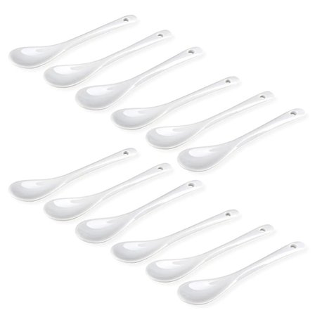 Schramm 12 st porslin ägg skedar vit ägg sked tesked serveringssked kaffesked dessertsked mocca sked doppsked 12-pack