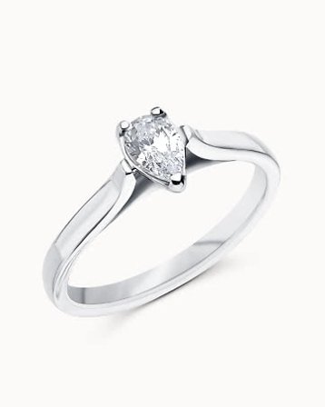 Alexia Engagement Ring 18K White Gold with Natural Pear-Shaped Diamond - Engagement Rings & Wedding Rings from Vanbruun