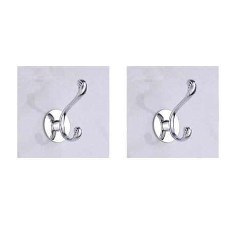 2-pack silver handdukskrokar för badrock bad stick on krokar handdukshållare