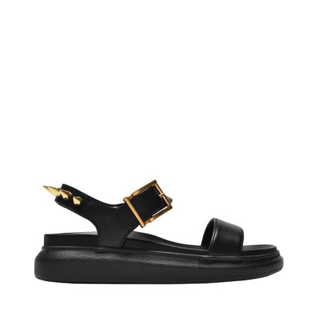 Alexander McQueen, Sandals in Leather Czarny, Kobieta, Rozmiar: 36 EU