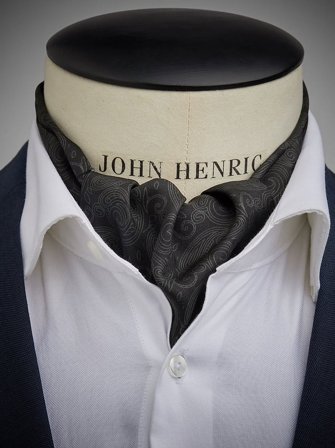 John Henric Men's Schwarzer Formeller Krawattenschal Size Onesize