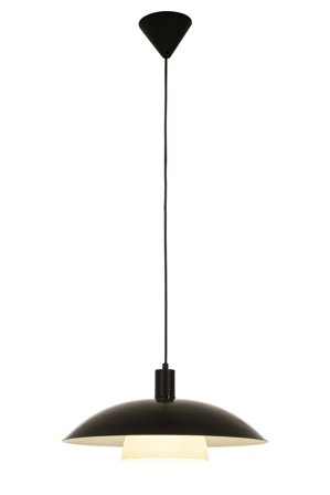 Aneta Lighting ALFA taklampe, svart, E27, ringer i krom og matt messing inkl.