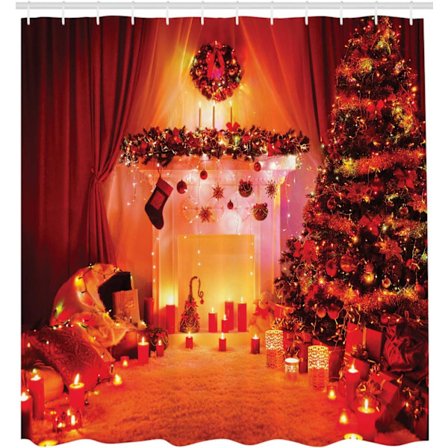 Jule bruseforhæng, jule nytår tema, stof badeværelse