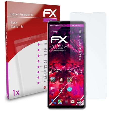 atFoliX pansarsäker film kompatibel med Sony Xperia 1 IV glasfolie 9H skyddande pansar 03 FX HYBRID GLASS