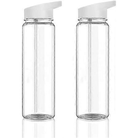 2 st Läcksäkra Sportvattenflaskor - 750 ml Klar Plastflaskor med Filter Flip-Top Lock och Återanvändbar Design för Gym Skola Sport och Cykling