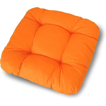 Sett med 2 stk Stolputer Orange (38x38x8 Cm) - Sittepute for Hagestol, Kjøkkenstol eller Spisestuestol - Komfortabel UV-bestandig Innendørs og 