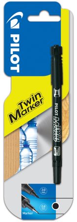 Pilot Twin Marker Markeringspenn 0,8/2 mm, svart, Markere & markører