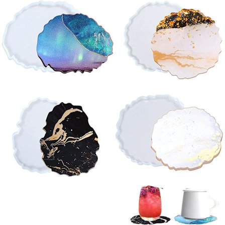 4 Silikonform for coasters, Resinform for coasters, Kreative Coas