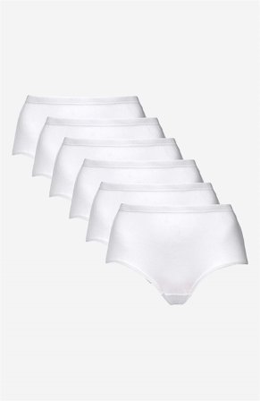 Cellbes of Sweden - Ribbet trusse i bomuld 6-pack i hvid til damer i størrelse 54/56