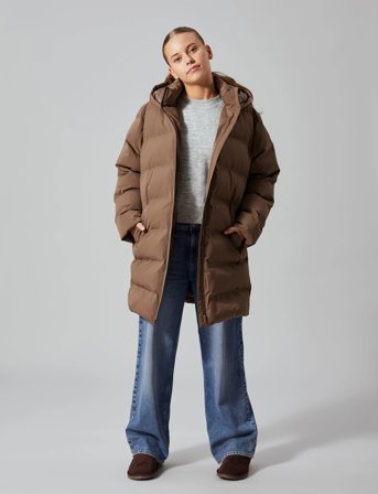 LMTD Nlfmorop Long Puffer Jacket - Brown - 170-176