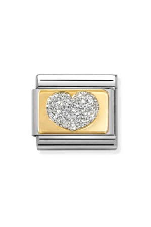 GLITTER PLATES 18k Gold & enamel Heart