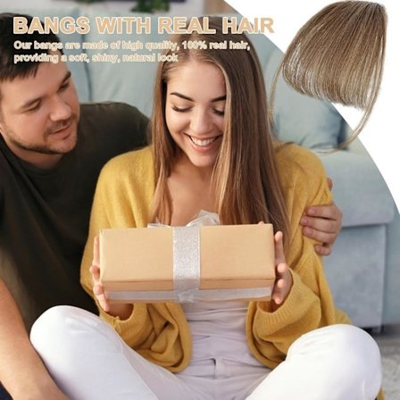 Clip-in pandehår, ægte hår extensions, fransk pandehår - stilfuldt og naturligt clip-on pandehår | Høj kvalitets hår extensions til kvinder og piger