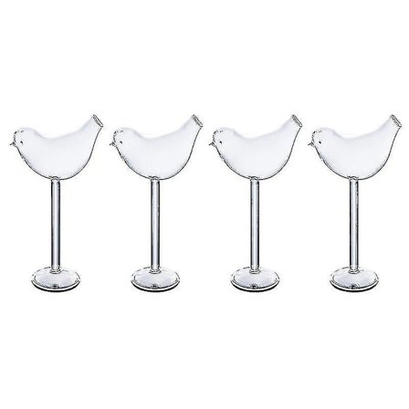 4 stk Fugleformet Cocktailglass Glass Vinglass Goblets (gjennomsiktig)