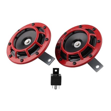 Musikalisk Signalhorn Bilhorn Super Högt Hög Låg Ton Körning Röd 12.30X12.30X6.00CM Aluminiumlegering Påminnelse Ljud 1Set