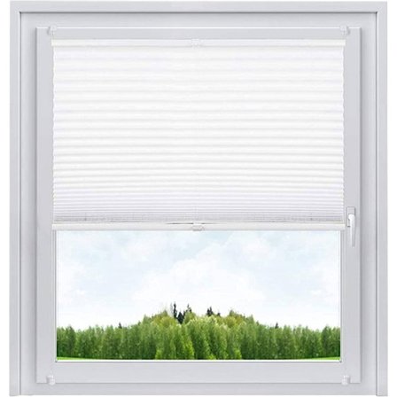 Rootz plisségardin - Polyester vinduesskærm - Intet boregardin - Solafskærmning - 45cm til 120cm Bredde - Aluminiumsprofil - Klemmfix Montering