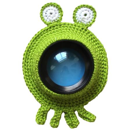 Handgjord Stickad Kameralins Dekorativ Kartongdesign Baby