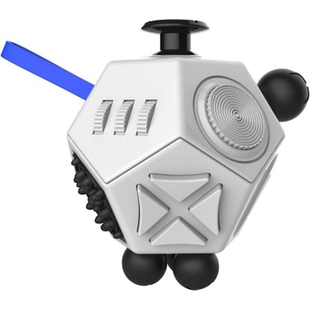 12-sidet Fidget Dodekaeder - Stress- og Angstdemping - For Alle Aldre (Hvit)