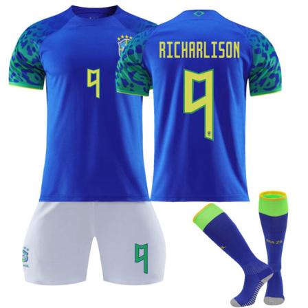 Qatar VM 2022 Brasilien Richarlison #9 Trøje Samba Herre fodbold T-shirts Jerseysæt Børn Unge Adult S(165-170cm)