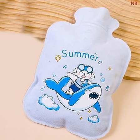 Mini varmeflaske, PVC varmeflaske for barn, varmtvannspose for smertelindring, kramper, rygg, nakke, føtter, 21*14,5CM