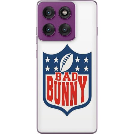 Kompatibelt Mobildeksel til Motorola Edge 60 Pro Bad Bunny rød grafisk plakat med portrett og typografi i latinamerikansk popdesign