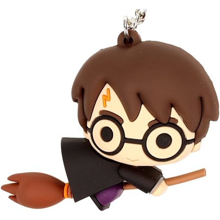 Leke kost (svart kappe) gummi dukke nøkkelring Harry Potter multic