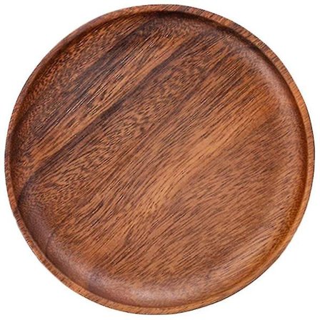 Pyöreä puinen lautanen Hedelmälautanen Leipä tarjoilualusta Puinen tarjoilulautanen Puinen tarjotin