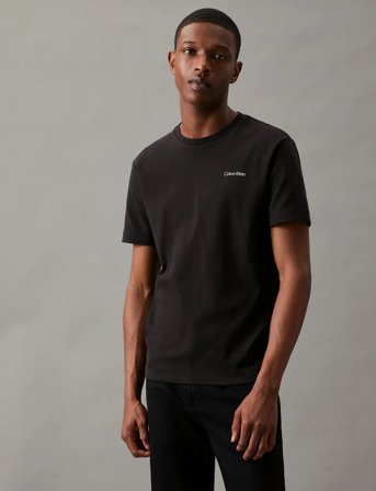 Calvin Klein Micro Logo Interlock T-Shirt - Black - L
