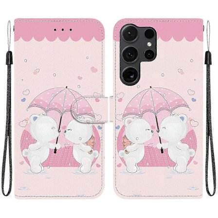 Til Samsung Galaxy S25 Ultra Cover Mønstertryk Anti-fald Læder Flip Pung Telefoncover Med Snor