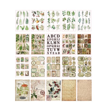 20 ark vintage klistremerker for scrapbooking, planlegger, journaling, innpakning, DIY-håndverk, kort, album, vannflasker, telefondeksler, bærbare 