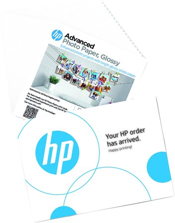 HP Advanced Photo Paper, Glossy, 65 lb, 5 x 5 in. (127 x 127 mm), 20 sheets, 196068405083