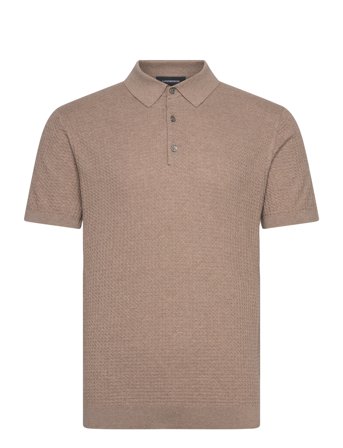 Lindbergh Black Knitted Cable Polo S/S - Beige - S