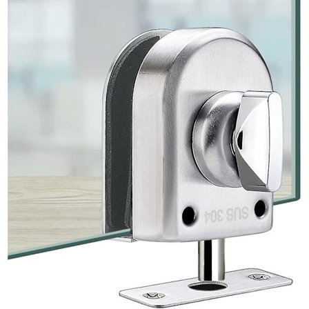 Glasdørslås Rustfrit Stål Glasdørslås Gulvlås Bolt Jordlås Til Badeværelse Toilet Butik Glasdøre SXQ