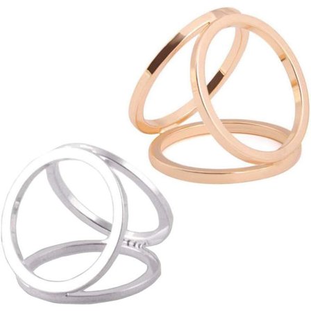 (Silver & Gold)2 st Tre Rings Schalspännen Modern Enkel Stil Silke Schalspännen för Kvinnor