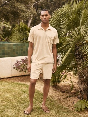 John Henric Men's Beige Terry Set Size