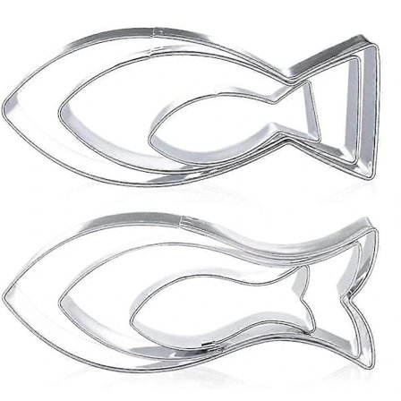 6 stk/sett Rustfrie Fiskekakeformer Fiskeformede Former Kakeformer for Baking