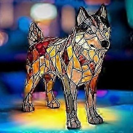 Nattlampe i resin med dyremotiv, LED-bordlampe formet som katt og hund, kreativ dekorativ nattbordslampe for hjemmet