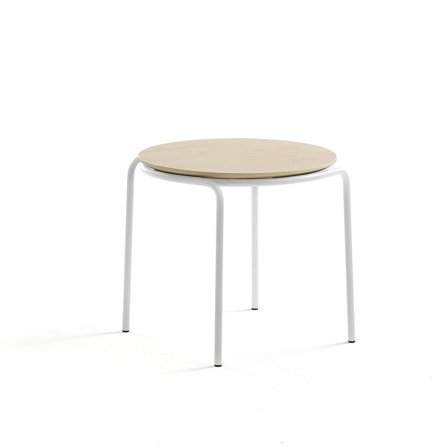 Sofatisch ASHLEY, Ø 570 x 470 mm, weiß/Birke