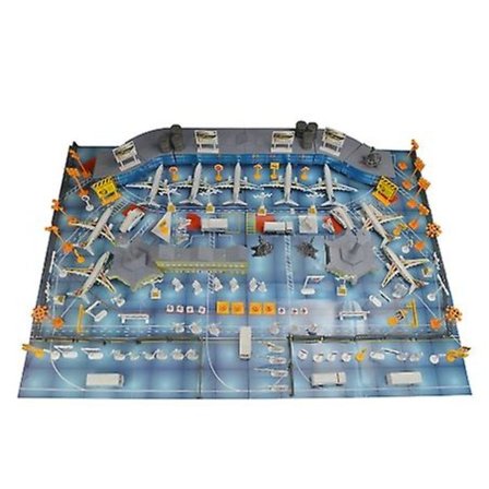 2023 Ny Flyplass Lekesett - Fly, Kjøretøy, Politifigurer, Arbeidere & Flere Tilbehør Med Oppbevaringsbøtte - Utdannende Gave Til Barn [DmS]