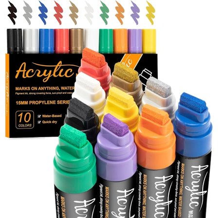 Graffiti Tusjer Maling Tusjer 15mm Jumbo Filt Tupp 10 Pakning Fargede Tagging Tusjer Graffiti Utstyr Akryl Maling Tusjer Penner for