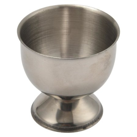 Eggkoppsett i rustfritt stål, 12 deler, inkludert 6 eggkoppholdere og 6 eggeskjeer